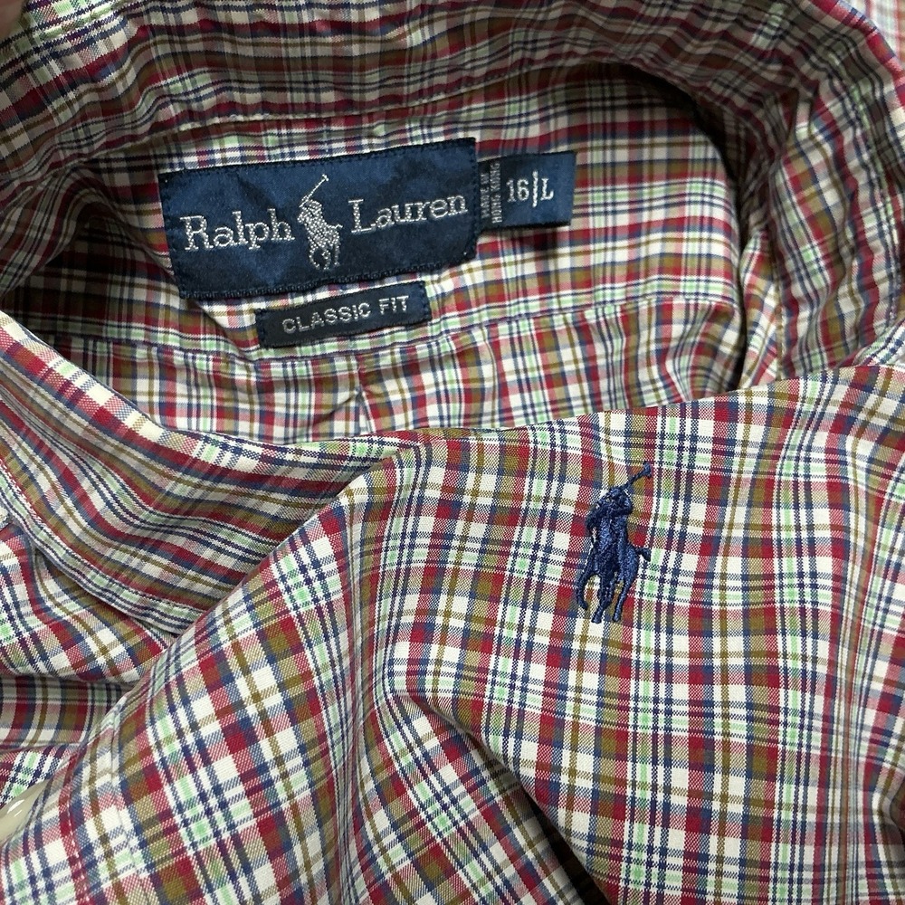 Polo Ralph Lauren Custom Fit Plaid Button Down Shirt Men's Size 16 / Large